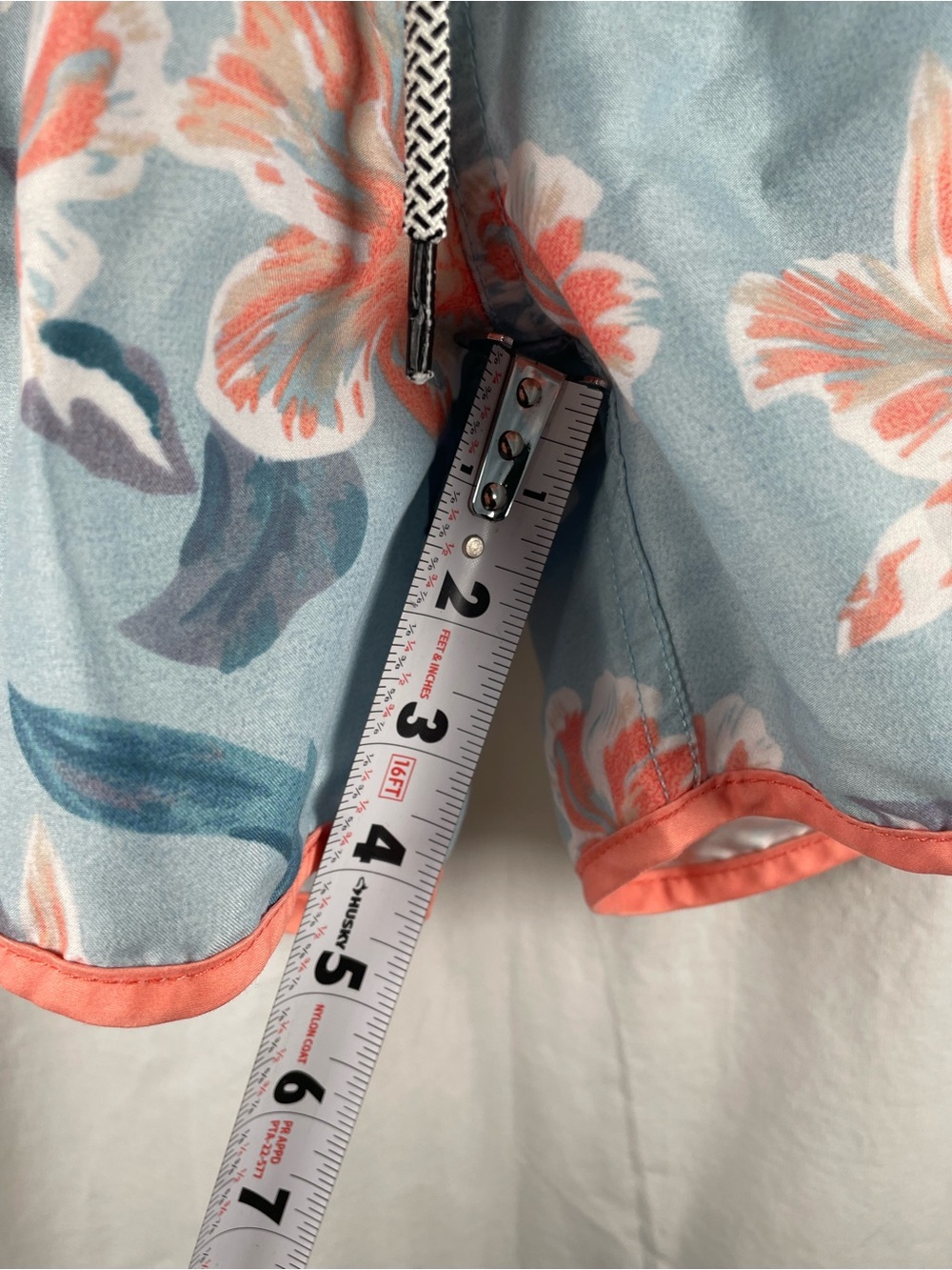 MaaMgic Men's Floral Swim Trunks [Small  Size] Light Blue & Peach Quick Dry - Picture 8 of 12